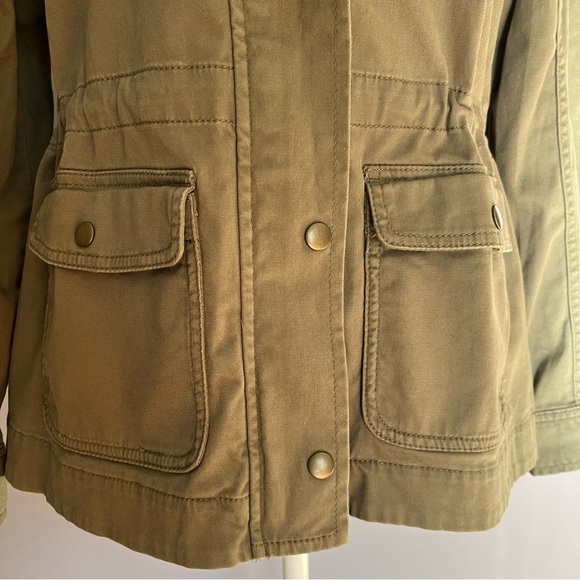 L.L. Bean Classic Utility Jacket Coat Olive Army Green Women's Size Small - Picture 3 of 13